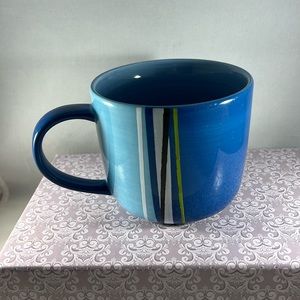 Starbucks Blue Striped Mug 16 Oz Coffee Cup